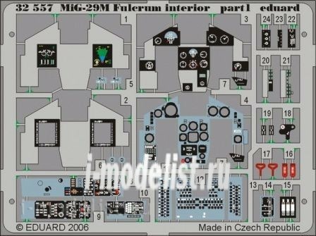 32557 1/32 Eduard Color photo etched parts for MiG-29M Fulcrum interior   