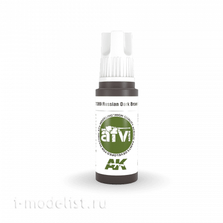 AK11369 AK Interactive Acrylic paint RUSSIAN DARK BROWN 6K (Russian dark brown) 17 ml