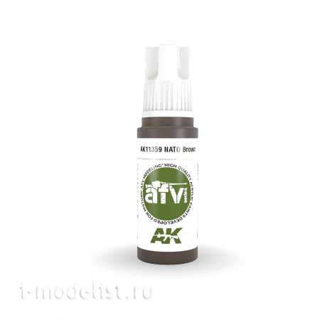 AK11359 AK Interactive Acrylic paint NATO BROWN (NATO brown) 17 ml