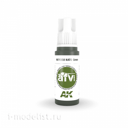 AK11358 AK Interactive Acrylic paint NATO GREEN (NATO green) 17 ml