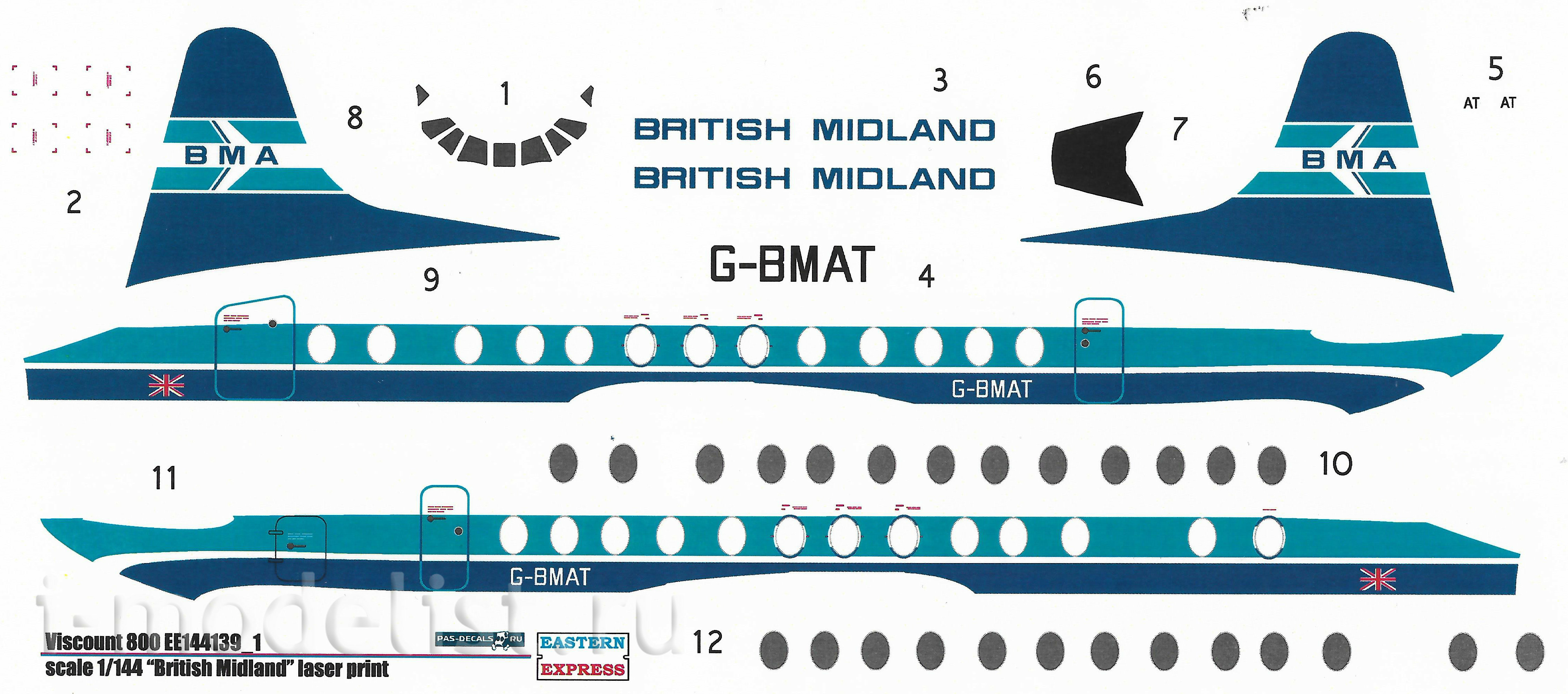 144139-1 Orient Express 1/144 Viscount 800 British Midland Aircraft