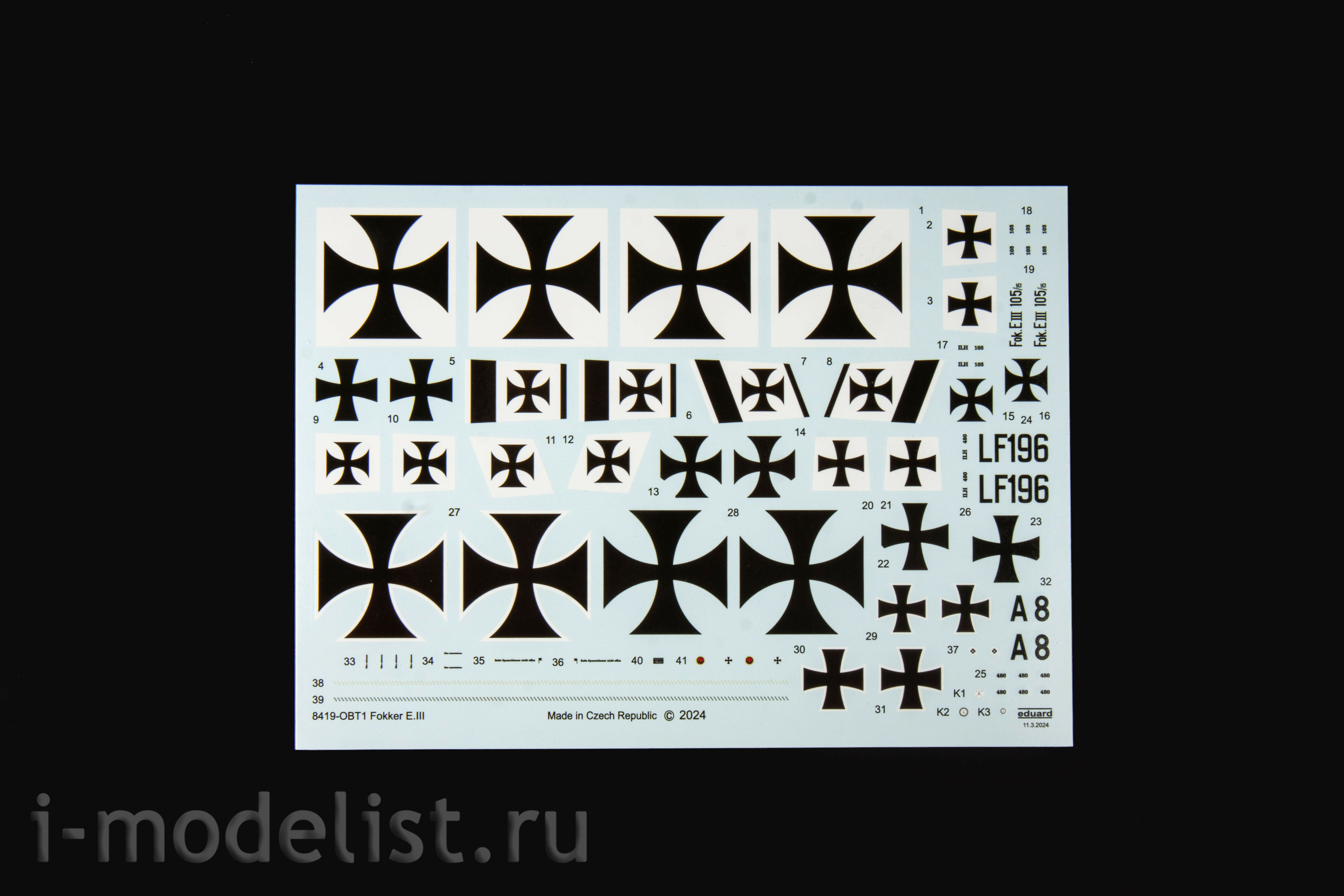 8419 Eduard 1/48 Notмецкмй истребитель Fokker E. III (Weekend)