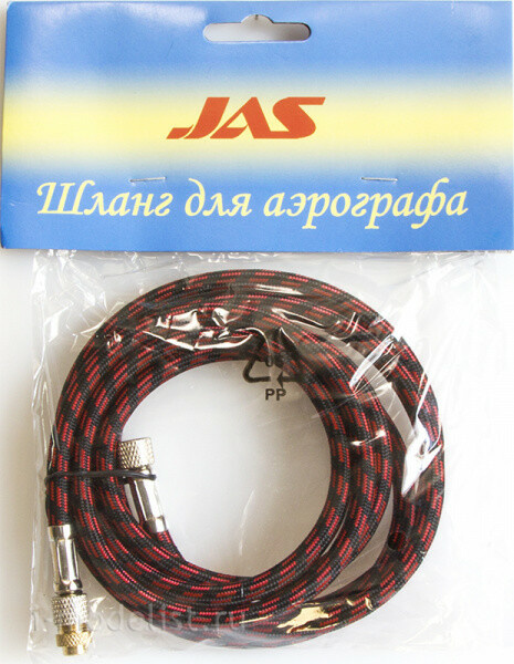 1407 Jas PVC Hose in fabric braid, M5-0.5 x G1/8, length 1.8 meters