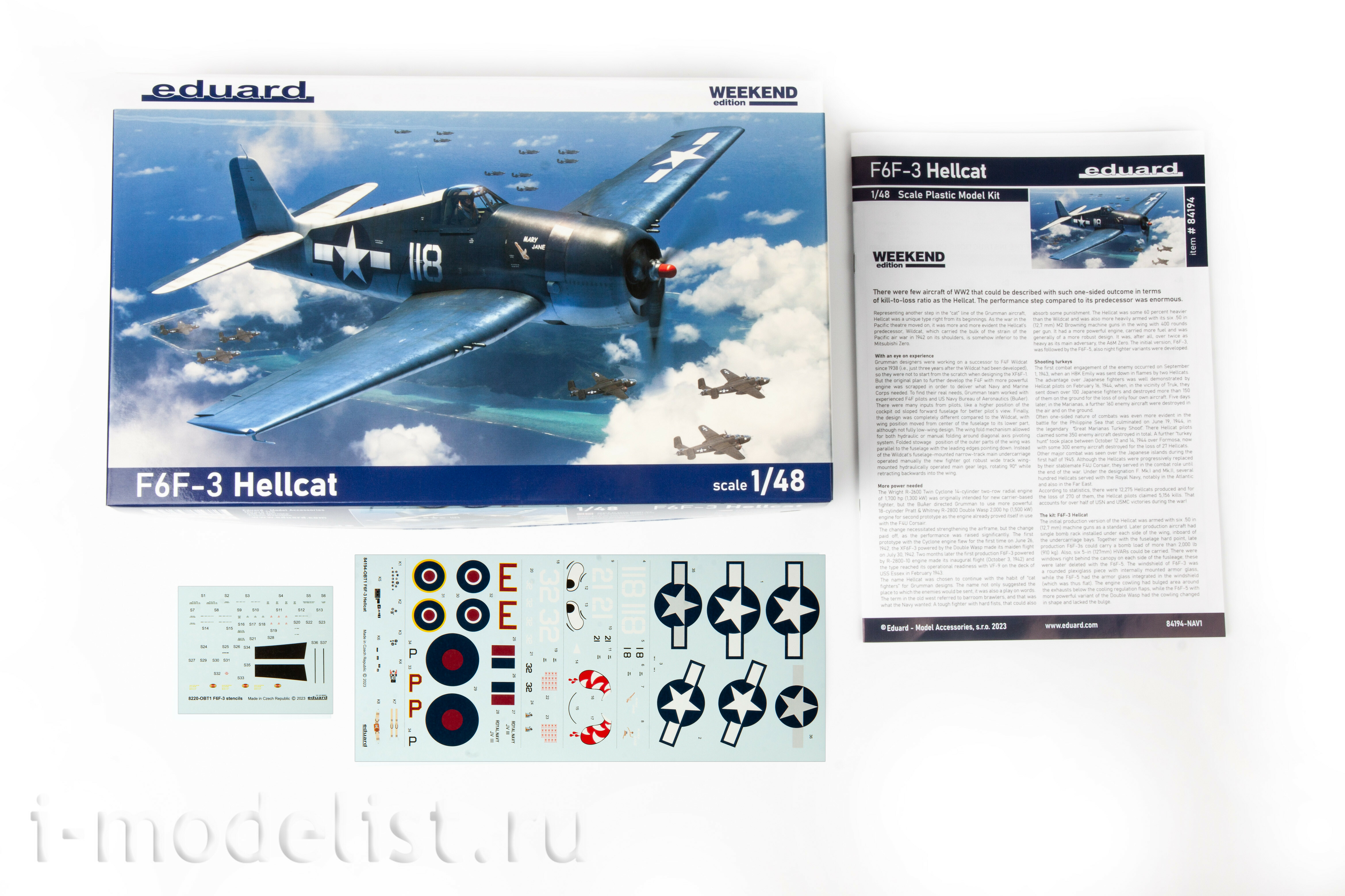 84194 Eduard 1/48 Истребитель ВМС США F6F-3 Hellcat (Weekend)