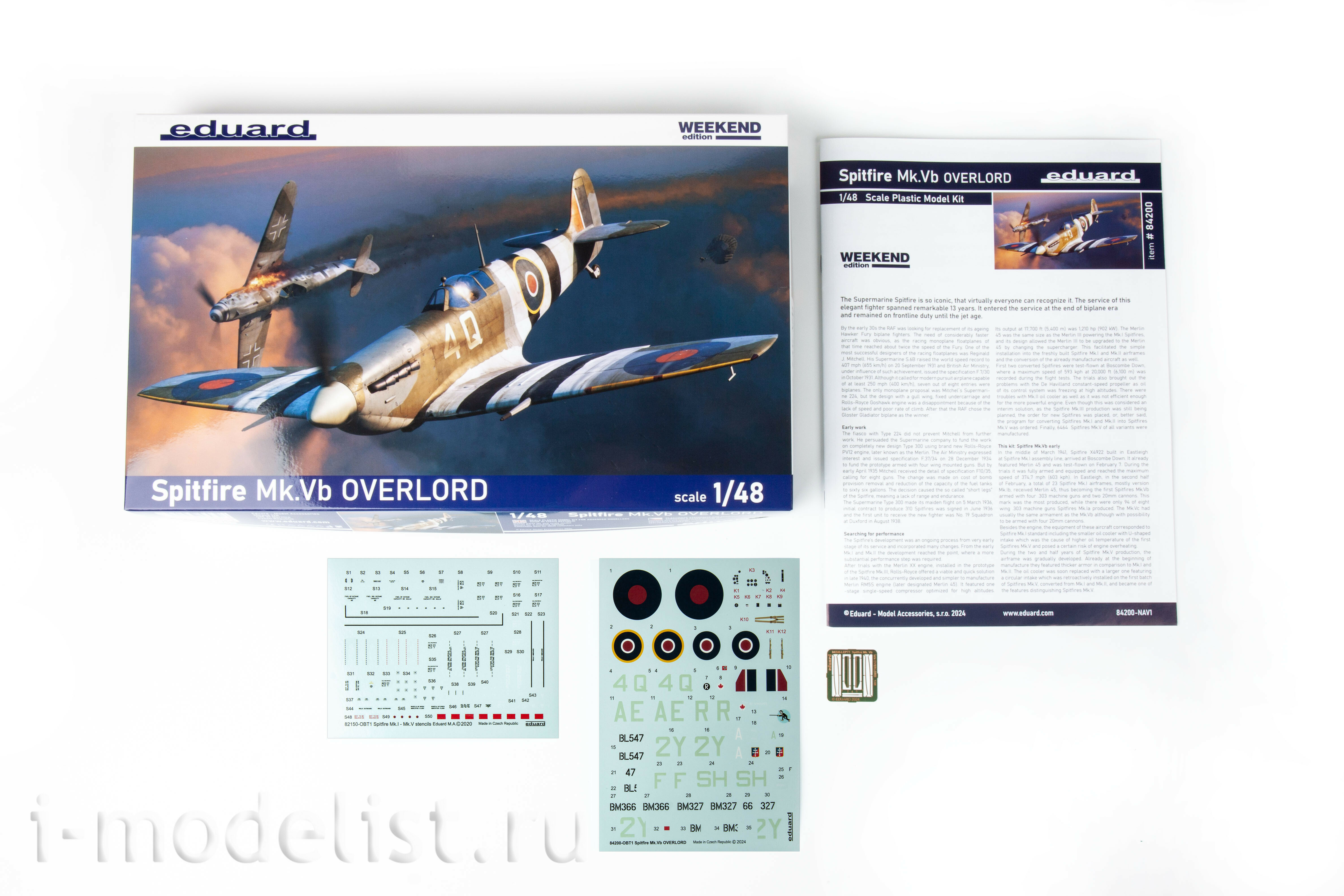 84200 Eduard 1/48 Британский истребитель Spitfire Mk. Vb OVERLORD (Weekend)