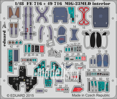 49716 Eduard photo etched parts for 1/48 MiG-23MLD S. A.