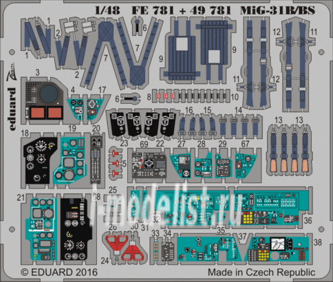 FE781 Eduard photo etched parts for 1/48 MiG-31B/BS