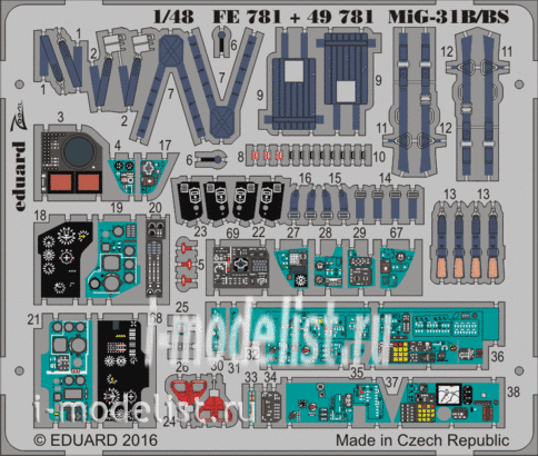 49781 Eduard photo etched parts for 1/48 MiG-31B/BS