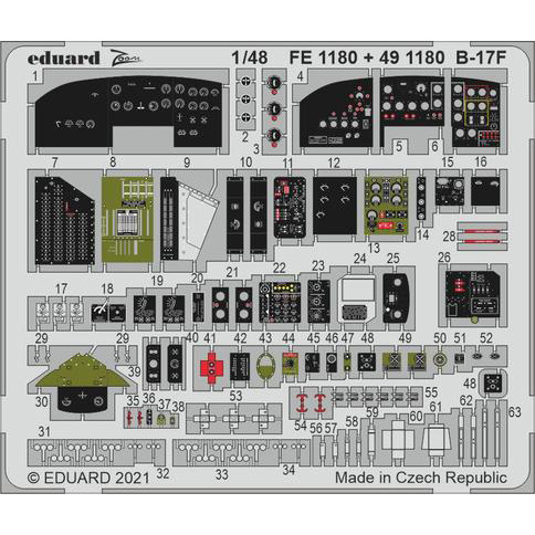 491180 Eduard 1/48 Photo Etching for B-17F, cabin