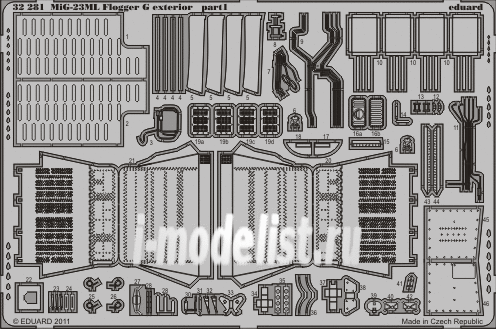 32281 Eduard photo etched parts for 1/32 MiG-23ML Flogger G exterior