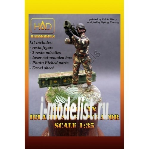 535001 HADmodels 1/35 Hungarian Igla Missile operator set with original lasercutted WOOD box, PE set and decal 