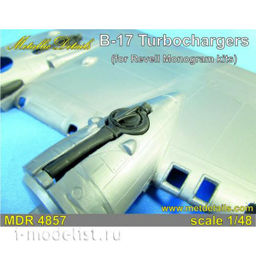 MDR4857 Metallic Details 1/48 Add-on kit for B-17. Turbochargers