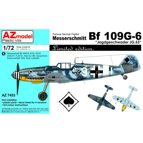 AZ7456 Azmodel 1/72 Messerschmitt Bf 109G-6 Jagdgeschwader JG.Three