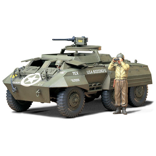 35234 Tamiya 1/35 U.S. M20 Armored Utility Car American APC with 12.7 mm machine gun. 1943, with two figures.