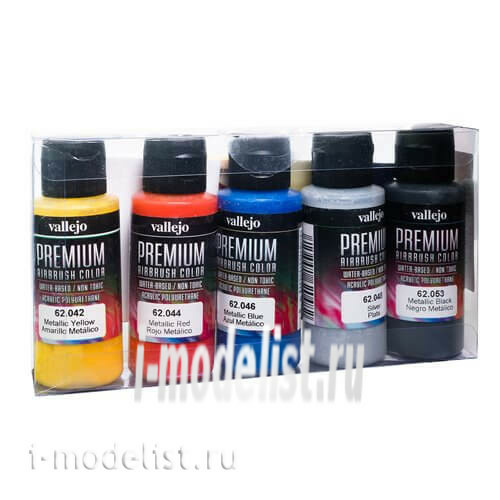 62103 Vallejo metallic paint Set Vallejo Premium/5*60 ml.