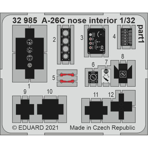 32985 Eduard 1/32 Photo Etching for A-26C, inner part of the nose