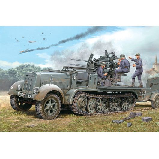 Trumpeter 01523 1/35 German 2cm Flakvierling 38 auf Selbstfahrlafette (Sd.Kfz.7/1early version With Sd.Anhanger 51