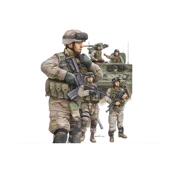Trumpeter 00424 1/35 Modern U. S. Army Armor Crewman & Infantry