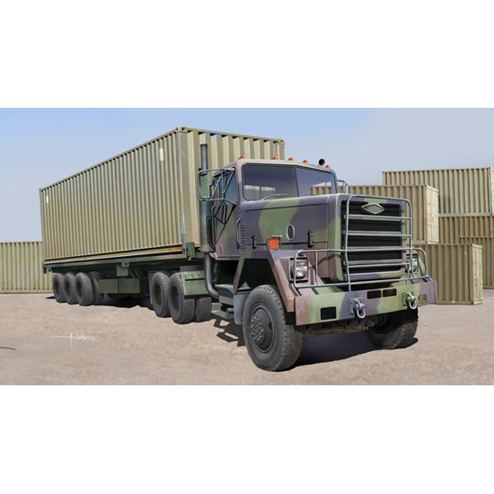 01015 Trumpeter 1/35 M915 Tractor with M872 Flatbed trailer & 40FT Container