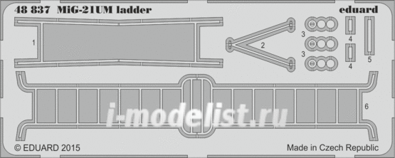 48837 Eduard photo etched parts for 1/48 MiG-21UM ladder (ladder)