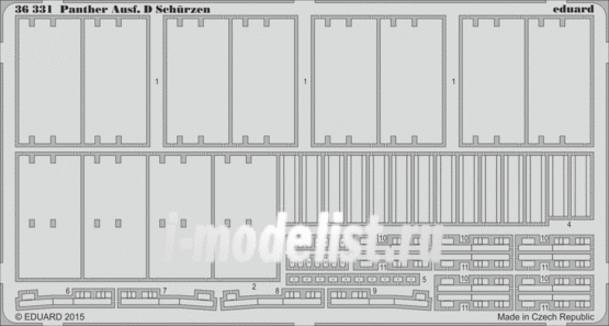 36331 Eduard 1/35 photo etched parts for Panther Ausf. D Schurzen