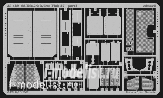 Eduard 35489 1/35 photo etched parts for Sd. Kfz.7/2 Flak 37 37mm