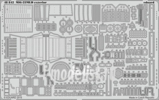 48842 Eduard photo etched parts for 1/48 MiG-23MLD exterior (exterior)