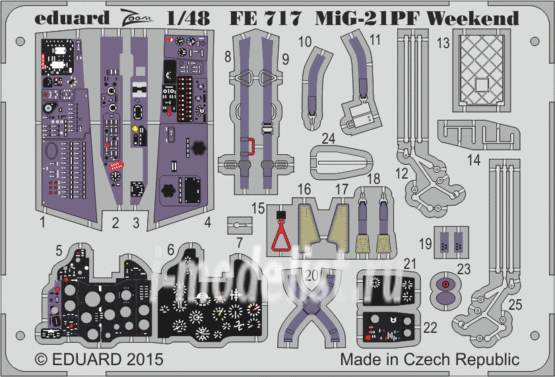 FE717 Edward 1/48 Color photo-etching MiG-21PF Weekend