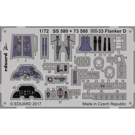 73580 Eduard 1/72 Photo Etching for С-33 Flanker D