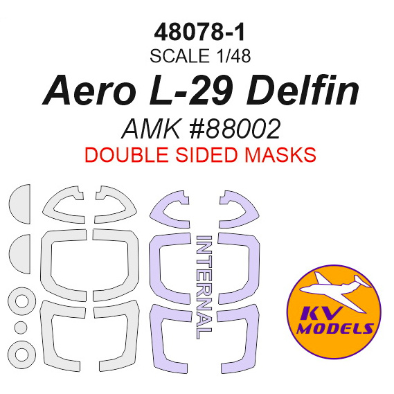 48078-1 KV Models 1/48 Paint mask for Aero L-29 Delfin - Double-sided masks + masks for wheels and wheels