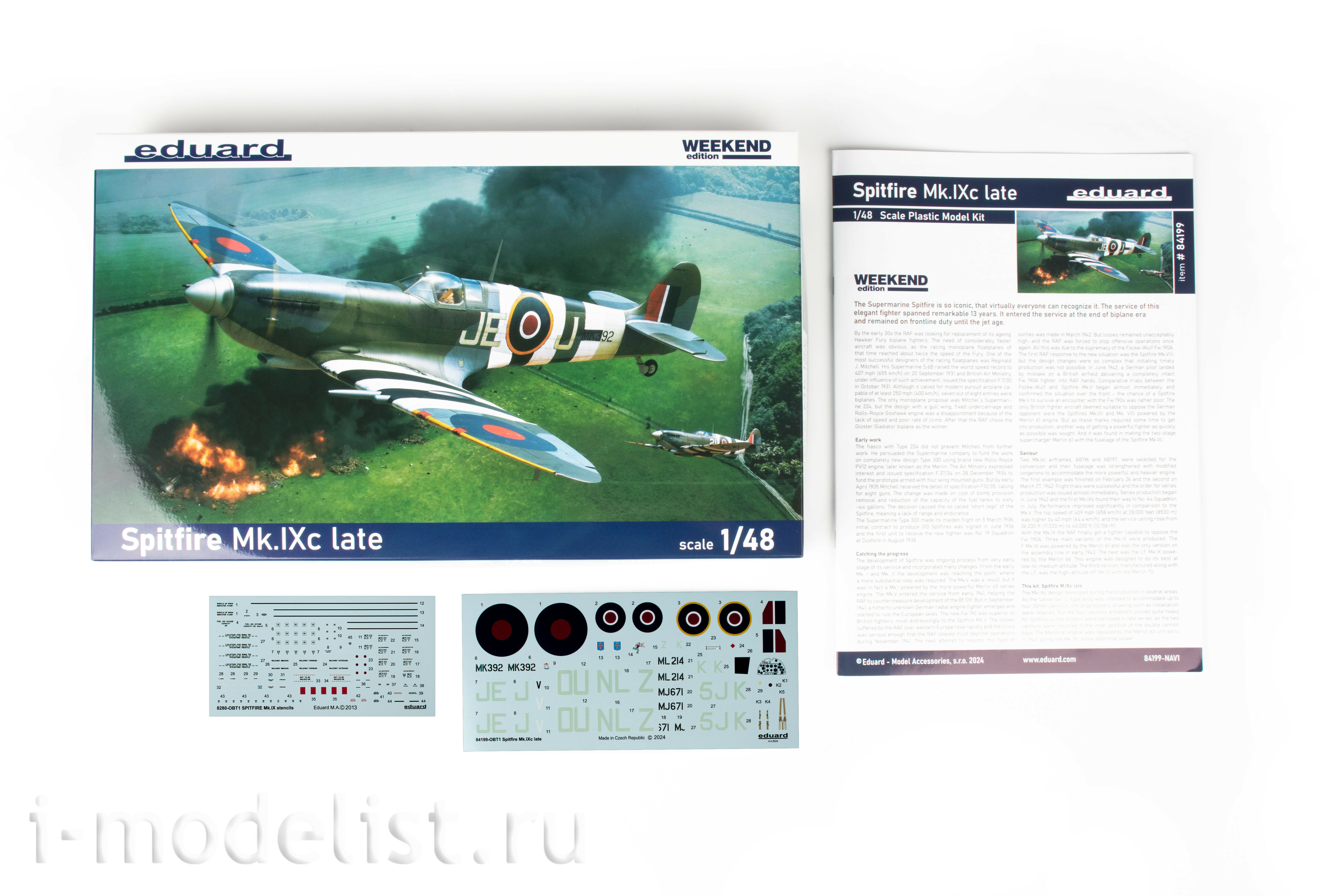 84199 Eduard 1/48 Британский истребитель Spitfire Mk. IXc поздний (Weekend)