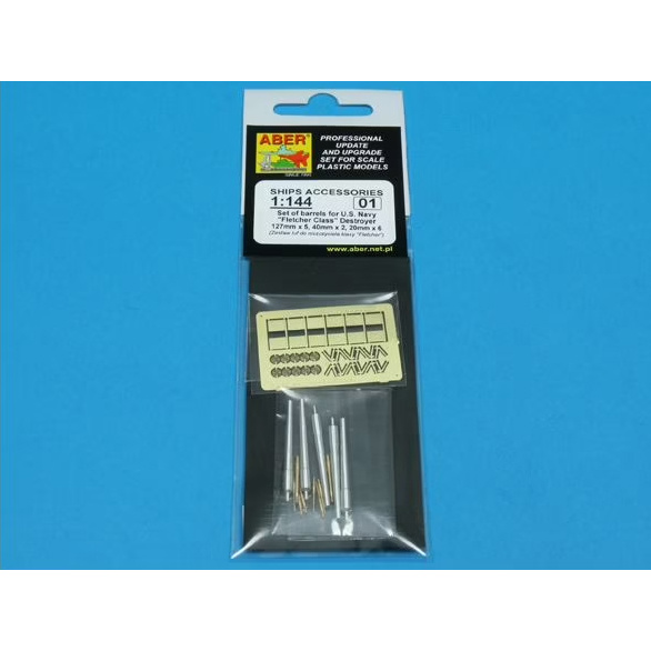 RE1:144 -01 Aber 1/144 Set of barrels for the American Fletcher-class destroyer