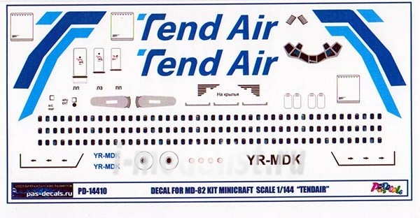 PD-14410 PasDecals 1/144 Decal on MD-82 TendAir