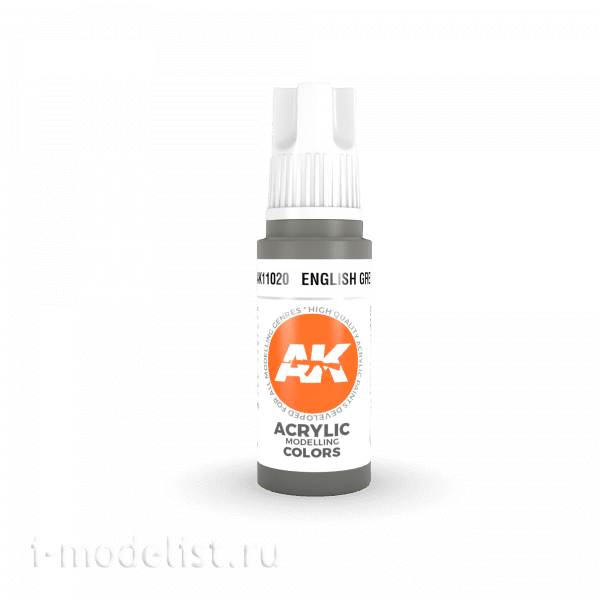 AK11020 AK Interactive acrylic Paint 3rd Generation English Grey 17ml
