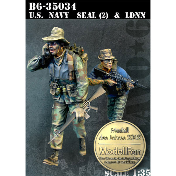 B6-35034 Bravo-6 1/35 U.S. Navy SEAL (2) & LDNN / U.S. Navy Seal (2) and Combat Scuba Diver of South Vietnam