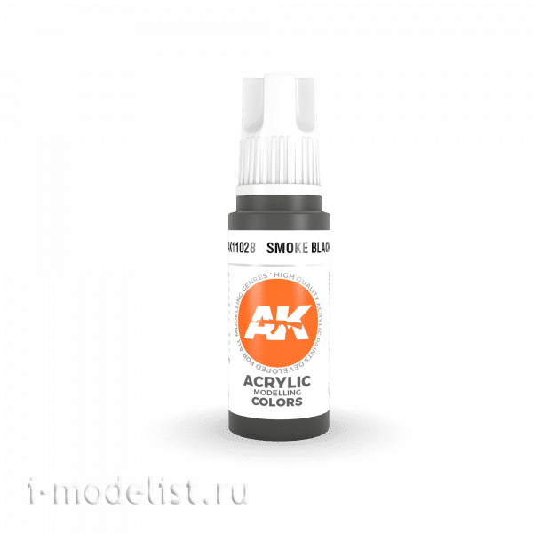 AK11028 AK Interactive acrylic Paint 3rd Generation Smoke Black 17ml