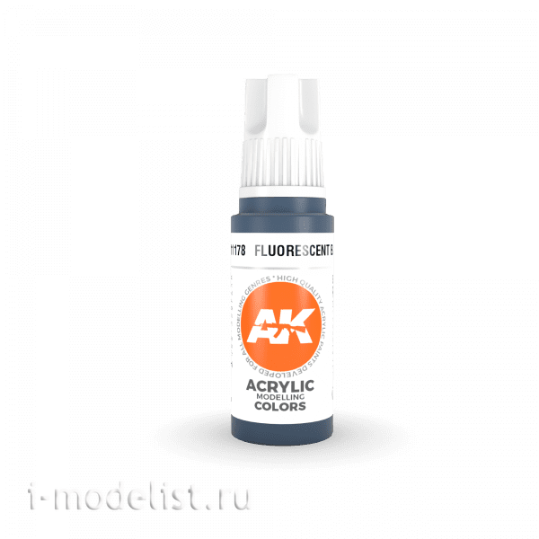 AK11178 AK Interactive acrylic Paint 3rd Generation Fluorescent Blue 17ml