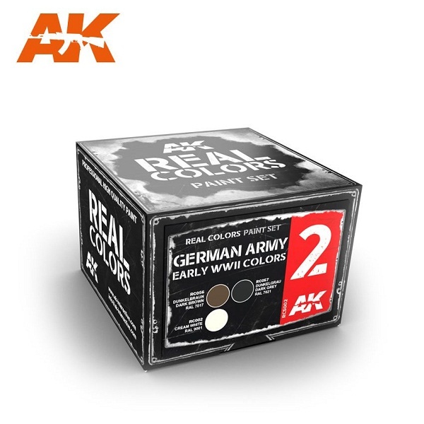 RCS002 AK Interactive Set of acrylic colors Real Colors GERMAN ARMY EARLY WWII COLORS SET