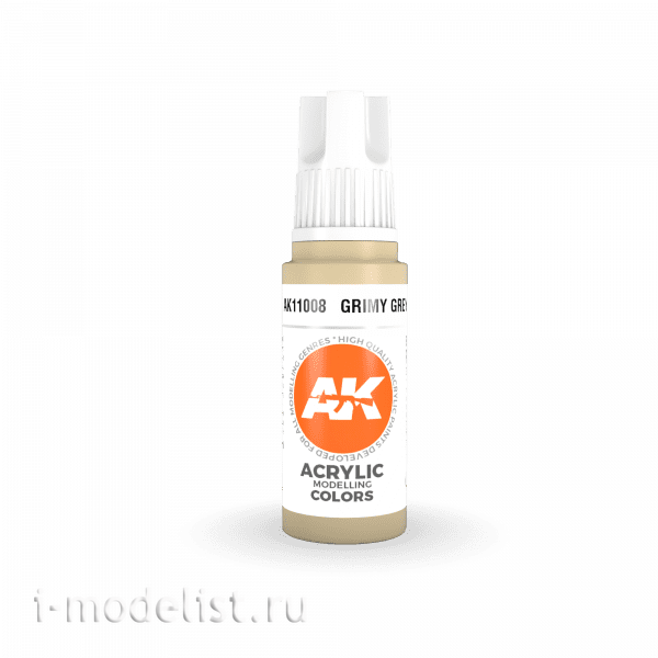 AK11008 AK Interactive acrylic Paint 3rd Generation Grimy Grey 17ml