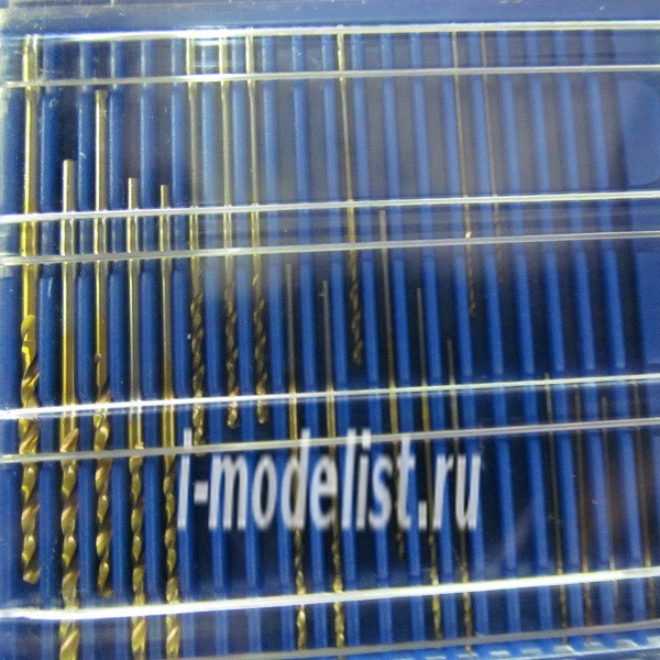 4280 JAS Mini drill bits, diameter 0.3 - 1.6 mm, set, 20 PCs, HSS M35, nitride titanium coating