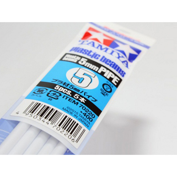 70220 Tamiya Plastic tube (round white) outer diameter 5mm, inner diameter 3mm, length 40cm (5pcs)