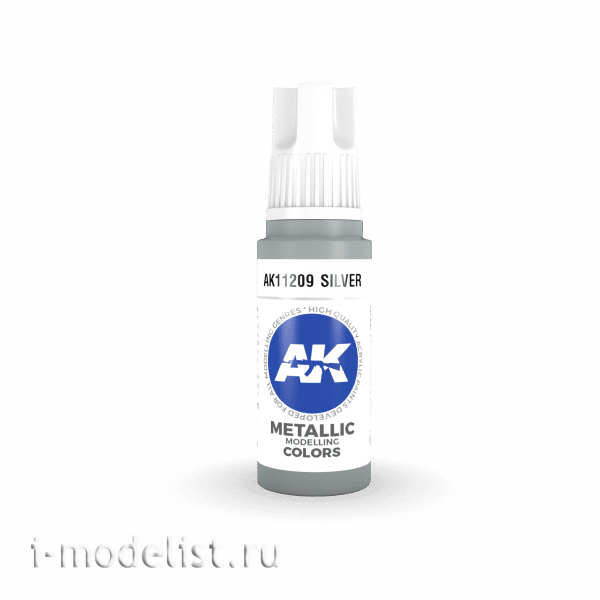 AK11209 AK Interactive acrylic Paint 3rd Generation Silver 17ml