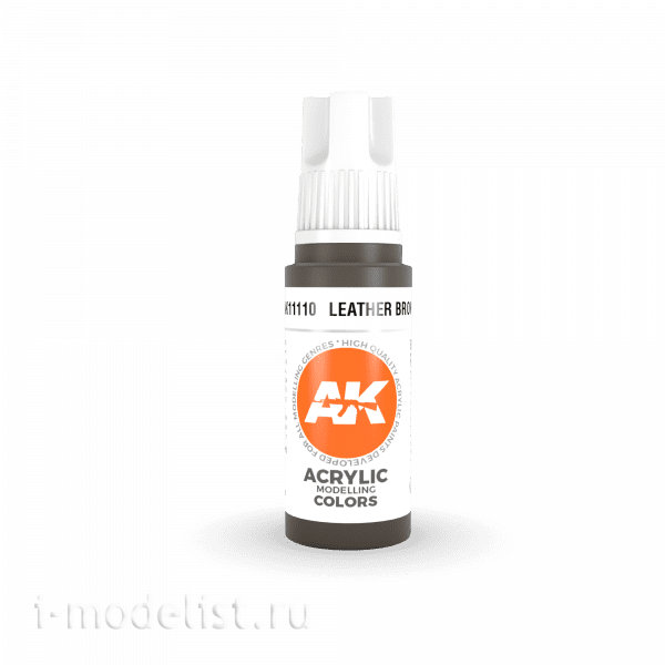 AK11110 AK Interactive acrylic Paint 3rd Generation Leather Brown 17ml