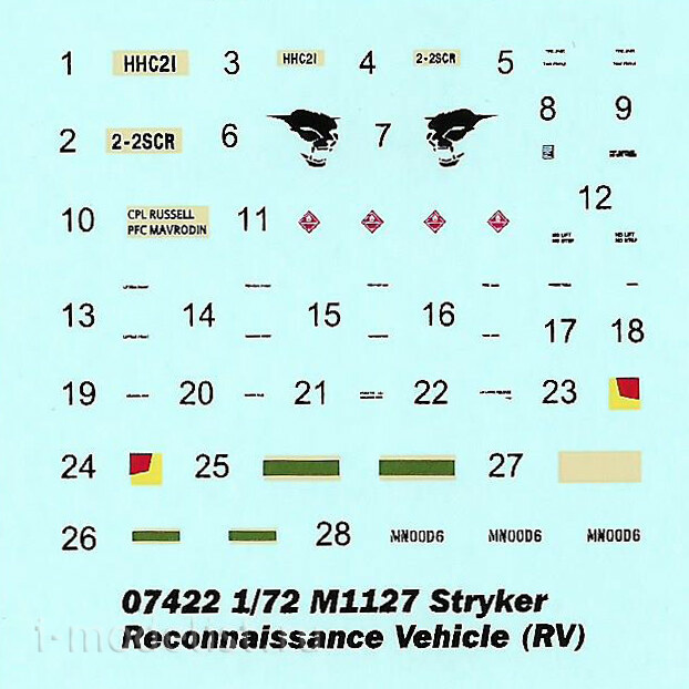 07422 Т$ач 1/72 Бронированная разведывательная машина M1127 Stryker