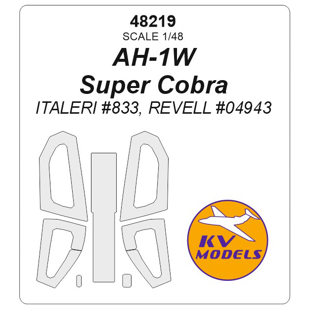 48219 KV Models 1/48 AH-1W Super Cobra (ITALERI #833, REVELL #04943) + masks for rims and wheels