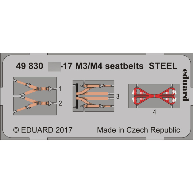 49830 Eduard 1/48 photo-etched С-17 M3/ M4 straps STEEL