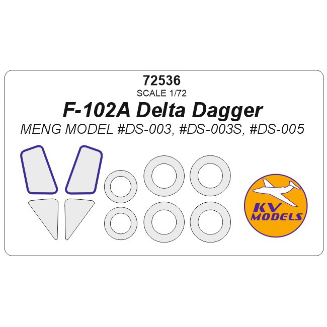 72536 KV Models 1/72 Paint Mask for F-102A Delta Dagger