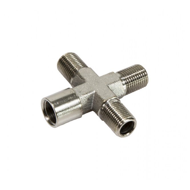 3012 Jas Splitter, 1 inlet (nut), 3 outlets (fitting), metal