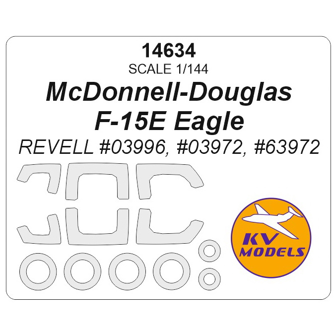 14634 KV Models 1/144 McDonnell-Douglas F-15E Eagle (REVELL #03996, #03972, #63972) + masks for wheels and wheels