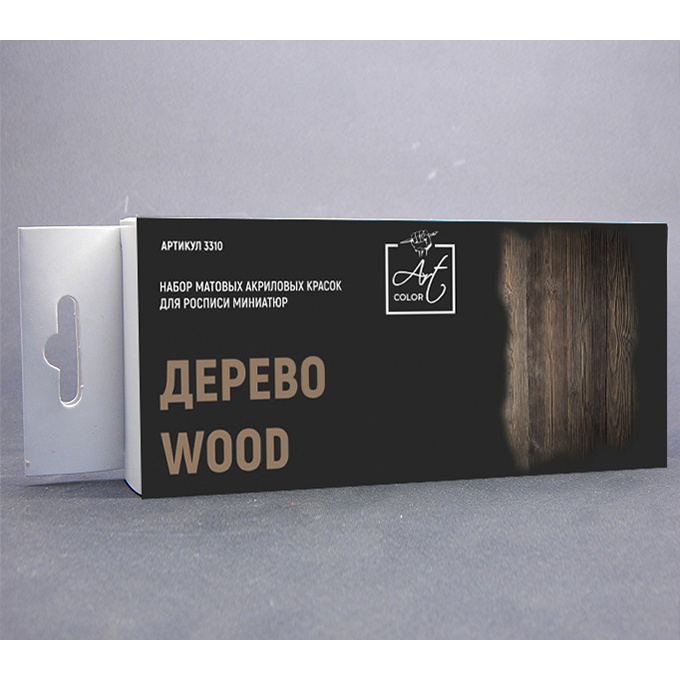 арт.3310 Pacific88 Набор акриловых красок для росписи миниатюр Дерево (Wood) (6 шт.)